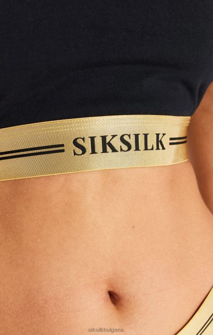 облекло SikSilk черна блузка със състезател Жени 486F8207