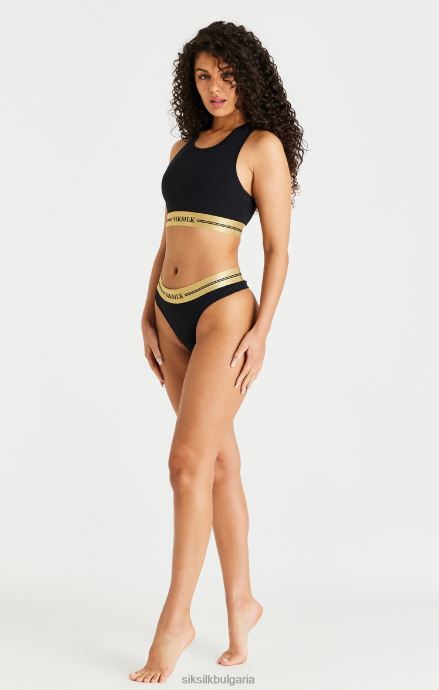 облекло SikSilk черна блузка със състезател Жени 486F8207