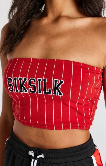 облекло SikSilk горнище с червена лента на райета Жени 486F8208