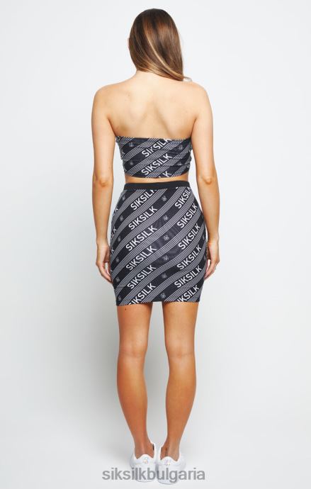 облекло SikSilk горнище с лого щампа - черно Жени 486F8215