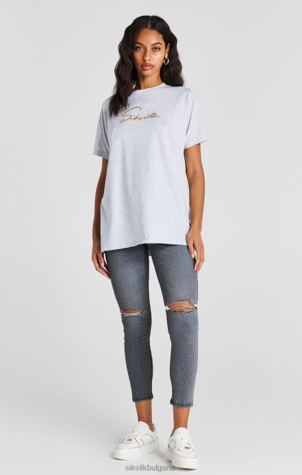 облекло SikSilk сини дънки от изтъркан деним Жени 486F8188