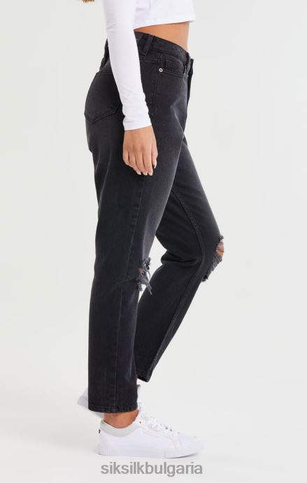 облекло SikSilk измит черен дънков плат до коляното Жени 486F8191