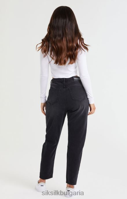 облекло SikSilk измит черен дънков плат до коляното Жени 486F8191