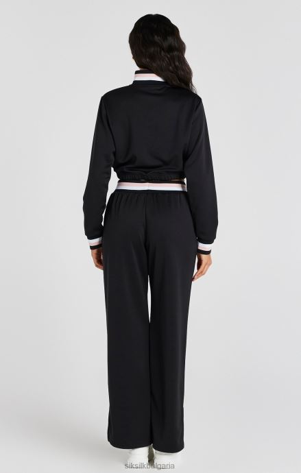 облекло SikSilk черен университетски панталон с широки крачоли Жени 486F8158