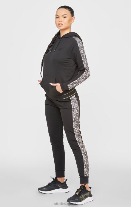 облекло SikSilk черен панталон с панталон с леопардов принт Жени 486F8174