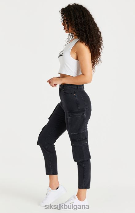 облекло SikSilk черни дънкови товари Жени 486F8187