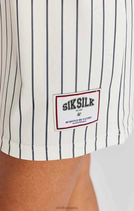 облекло SikSilk рокля на райе в цвят екрю Жени 486F8144
