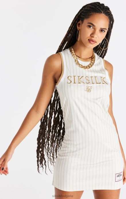 облекло SikSilk луксозна баскетболна рокля - екрю и злато Жени 486F8150