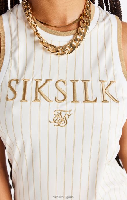 облекло SikSilk луксозна баскетболна рокля - екрю и злато Жени 486F8150