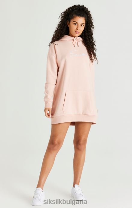 облекло SikSilk розова овърсайз рокля с качулка Жени 486F8152