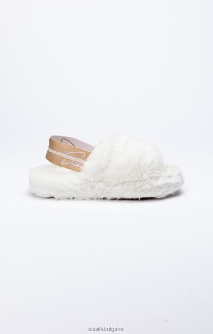 обувки SikSilk бял пухкав пантоф Жени 486F8271