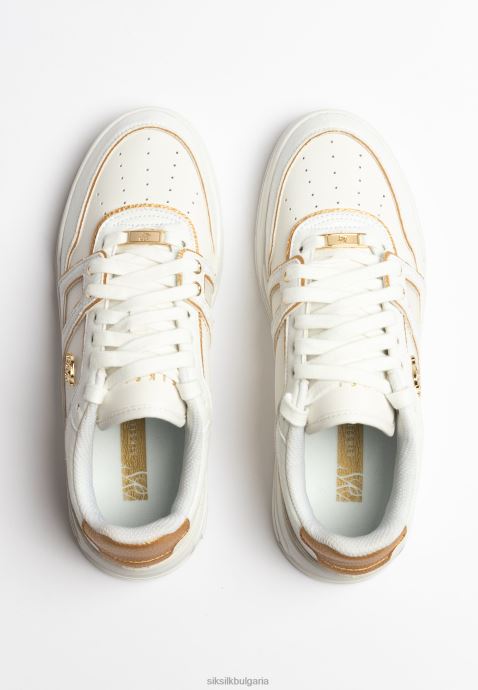 обувки SikSilk маратонки с ниска горна част в бяло и златно Жени 486F8266