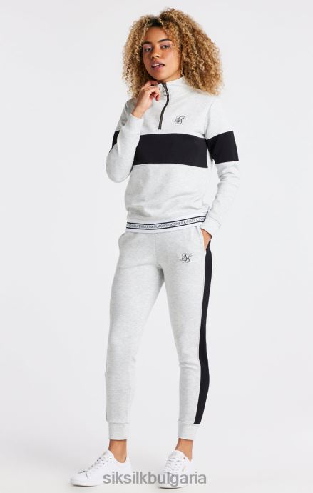 облекло SikSilk сив мергел 1/4 горнище с цип Жени 486F8118