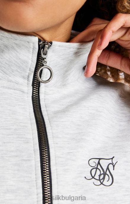 облекло SikSilk сив мергел 1/4 горнище с цип Жени 486F8118