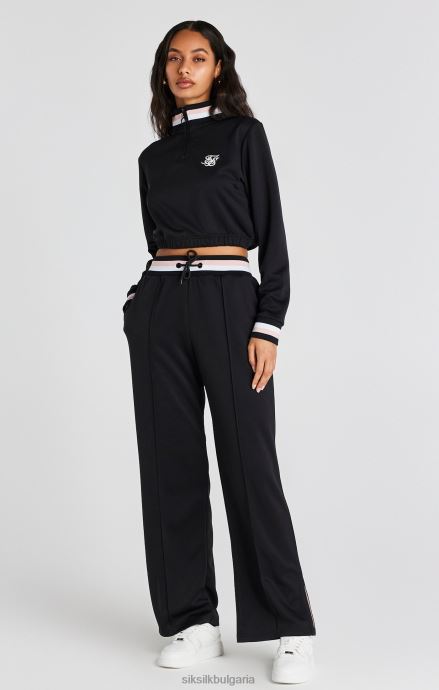 облекло SikSilk черно университетско горнище с 1/4 цип Жени 486F875