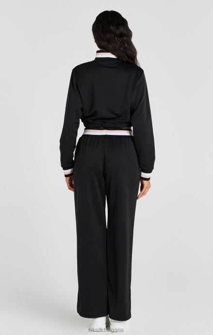 облекло SikSilk черно университетско горнище с 1/4 цип Жени 486F875