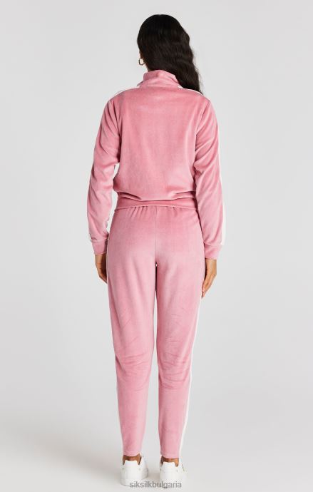 облекло SikSilk горнище от розов велур Жени 486F8111