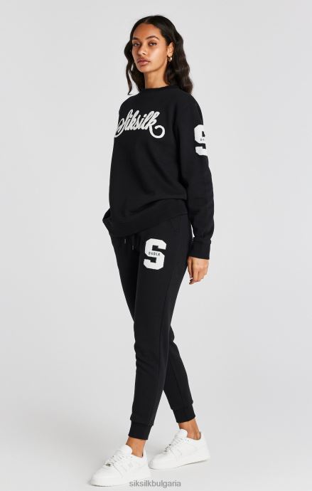 облекло SikSilk черен суичър с лого на университета Жени 486F876