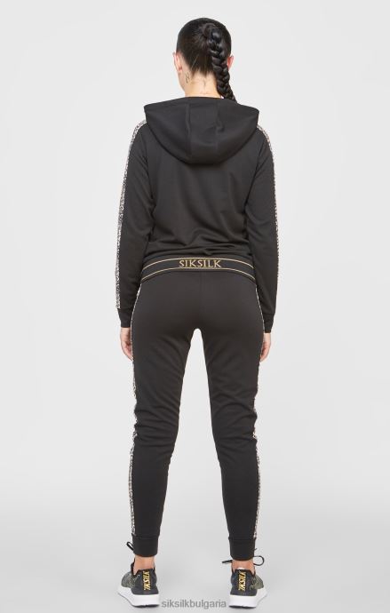 облекло SikSilk черна качулка с леопардов принт Жени 486F880