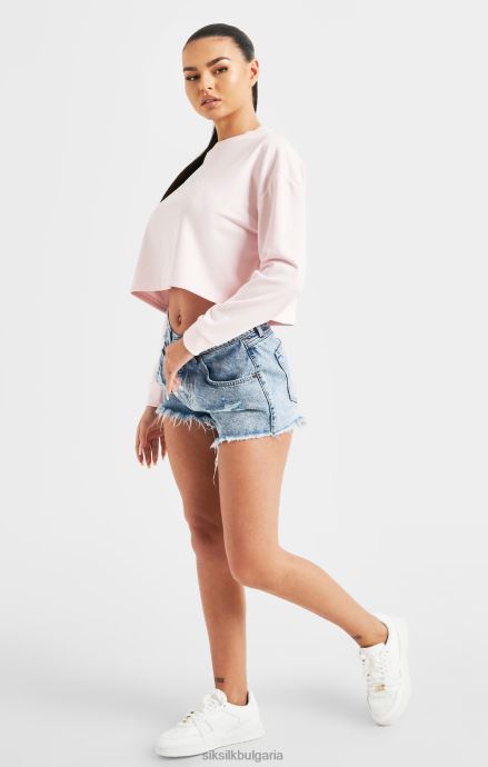 облекло SikSilk розов суичър с подпис Жени 486F883