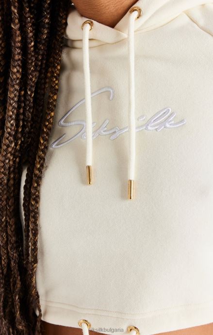 облекло SikSilk съкратена качулка в цвят екрю Жени 486F886