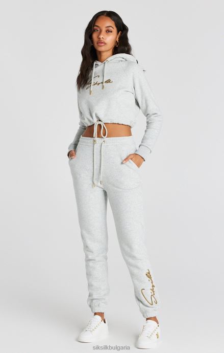 облекло SikSilk сиво мергелно подписано изрязване с качулка Жени 486F895