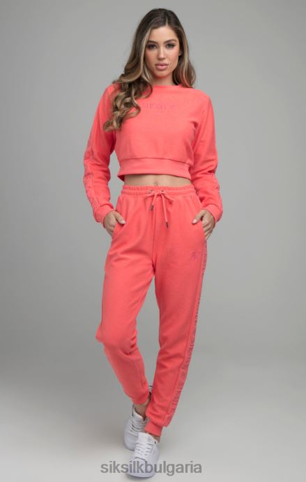 облекло SikSilk loopback бродирана реколта пот - розово Жени 486F896