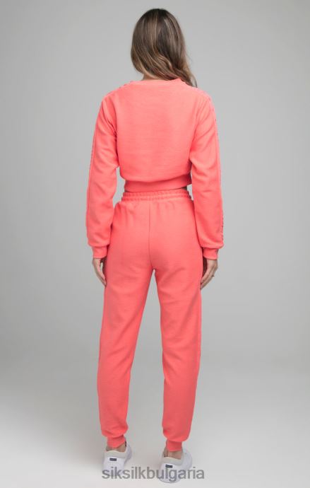 облекло SikSilk loopback бродирана реколта пот - розово Жени 486F896