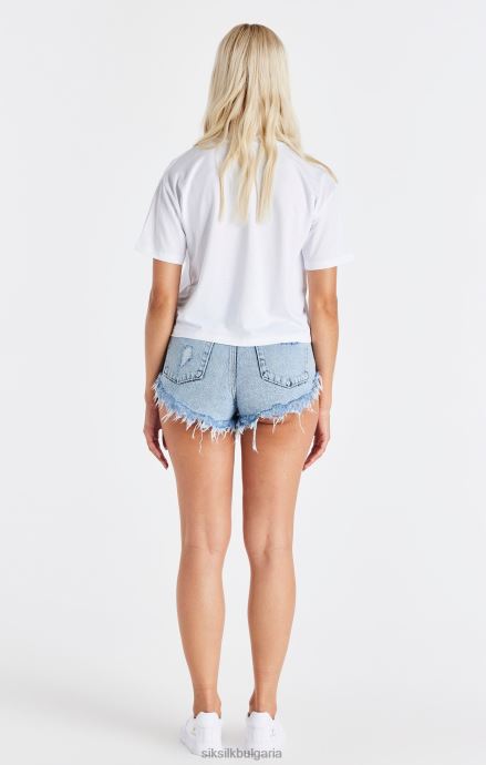 облекло SikSilk бяла мрежеста тениска Жени 486F832