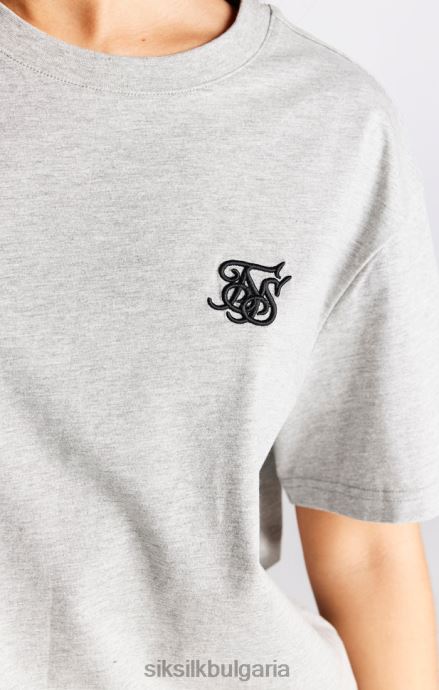 облекло SikSilk тениска за гадже със сив мергел Жени 486F841