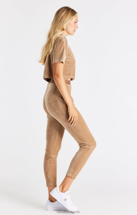 облекло SikSilk златна велурена изрязана тениска Жени 486F842