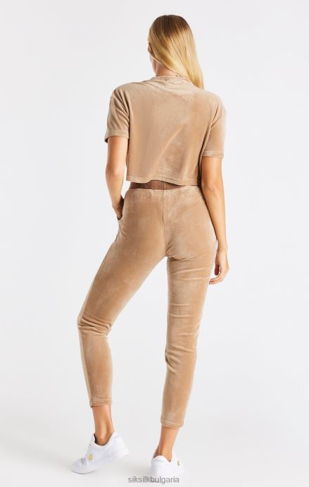 облекло SikSilk златна велурена изрязана тениска Жени 486F842