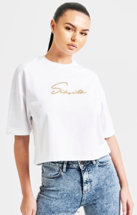 облекло SikSilk бяла характерна крачка тениска Жени 486F845