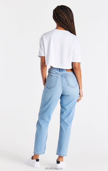 облекло SikSilk бяла бейзболна фланелка Жени 486F850