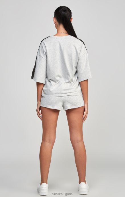 облекло SikSilk сива кратка тениска с тиксо Жени 486F858