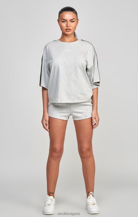облекло SikSilk сива кратка тениска с тиксо Жени 486F858