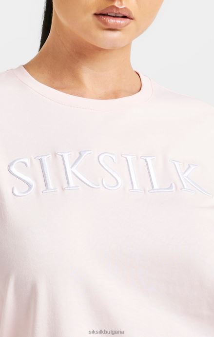 облекло SikSilk розова тениска с бродирани гаджета Жени 486F863