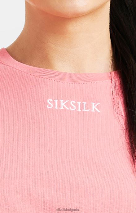 облекло SikSilk розова тениска с повтарящо се лого Жени 486F865