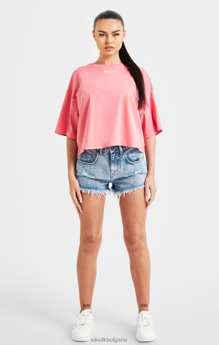 облекло SikSilk розова тениска с повтарящо се лого Жени 486F865