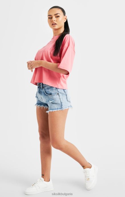 облекло SikSilk розова тениска с повтарящо се лого Жени 486F865