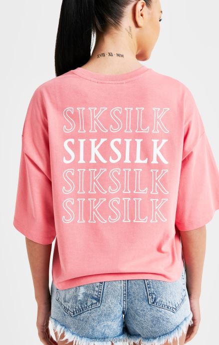 облекло SikSilk розова тениска с повтарящо се лого Жени 486F865