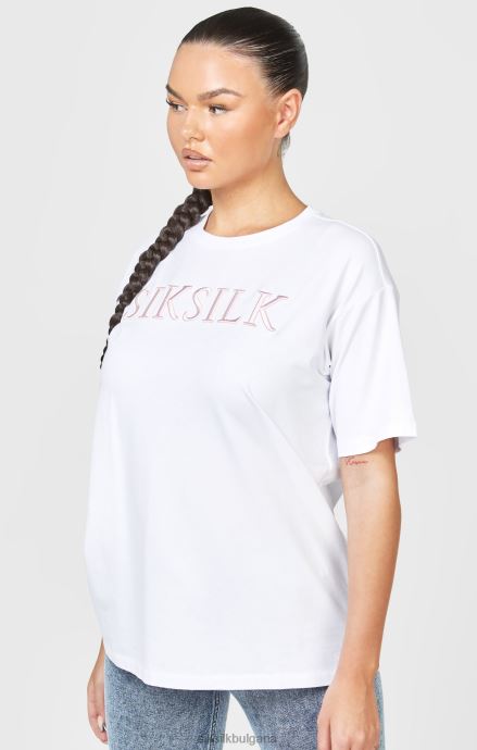 облекло SikSilk бяла тениска с бродирани гаджета Жени 486F869