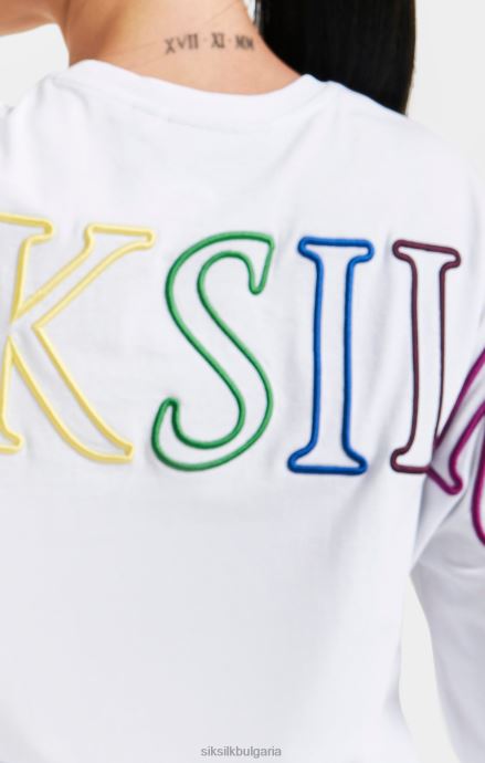 облекло SikSilk бяла маркова тениска Rainbow Жени 486F847