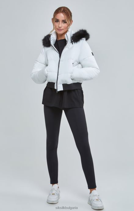 облекло SikSilk бяла съкратена парка Жени 486F8130