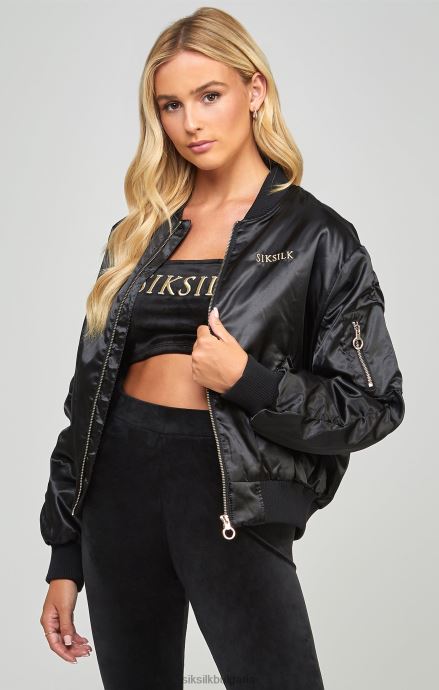 облекло SikSilk голям блясък бомбър яке Жени 486F8136