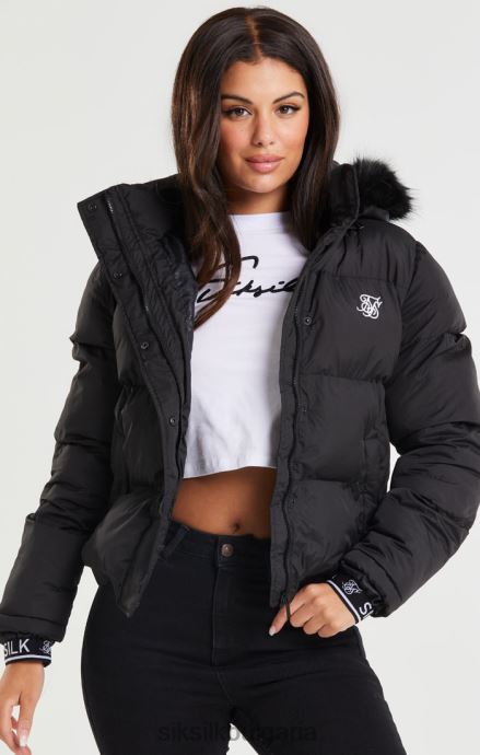 облекло SikSilk core cropped parka - черен Жени 486F8140