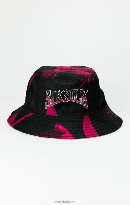 аксесоар SikSilk черна двустранна шапка с щампа унисекс 486F8232