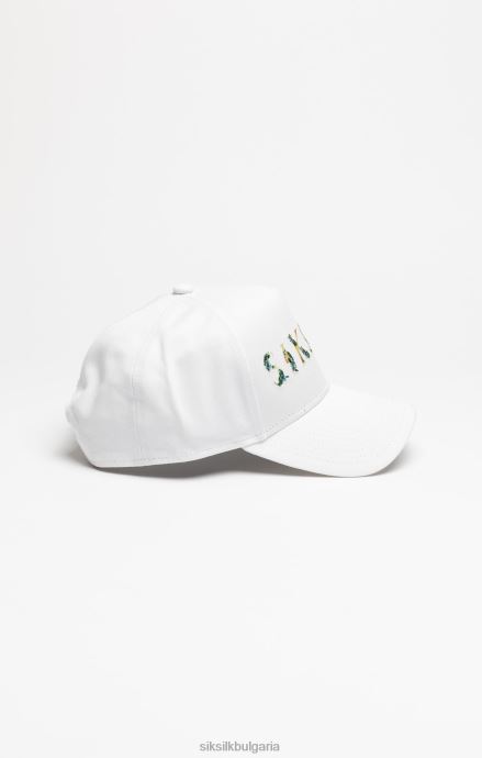 аксесоар SikSilk шапка на камион с бяла флорална бродерия унисекс 486F8234