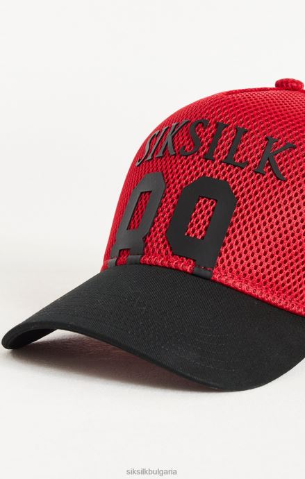 аксесоар SikSilk червена пълна мрежеста шапка 89 за шофьор на камион унисекс 486F8241
