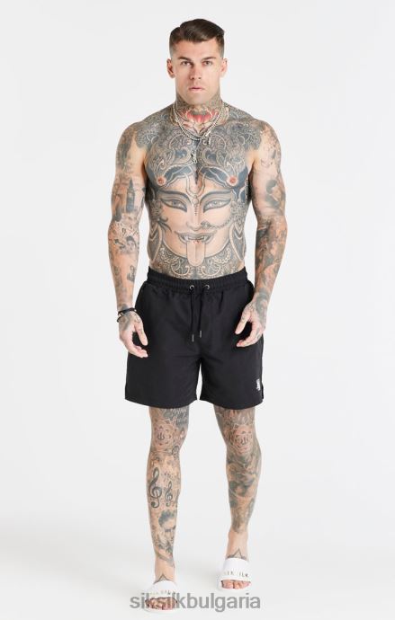 облекло SikSilk черен есенциален бански къс мъже 486F8617